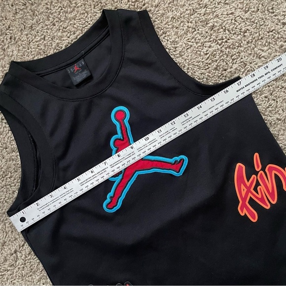 Air Jordan Kids Patch Pack Jersey Black NBA 1990s MJ Streetwear sz L - Picture 7 of 15